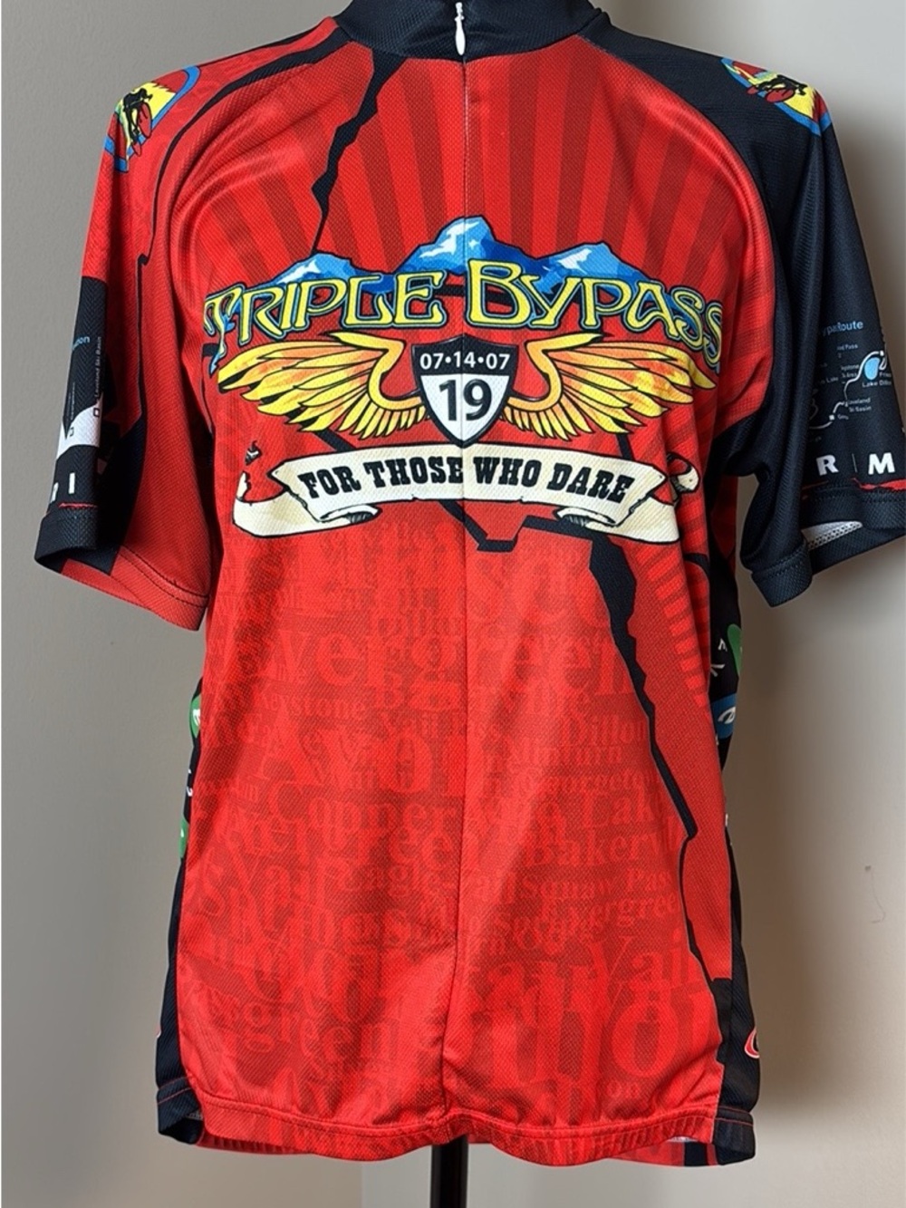 Triple Bypass 'For Those Who Dare' Red Cycling Jersey.